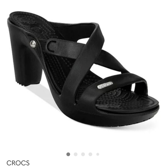 Crocs Cyprus IV Heeled Sandals Black Size 10 - Picture 2 of 7
